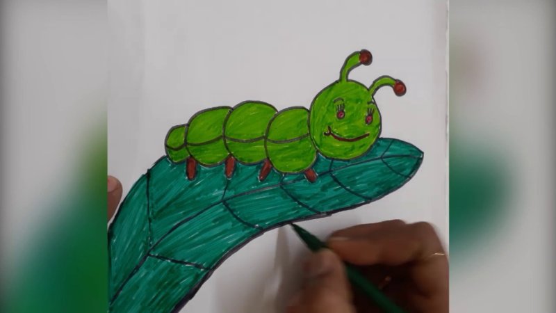 Рисование гусеница