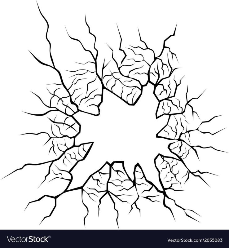 трещина на белом фоне