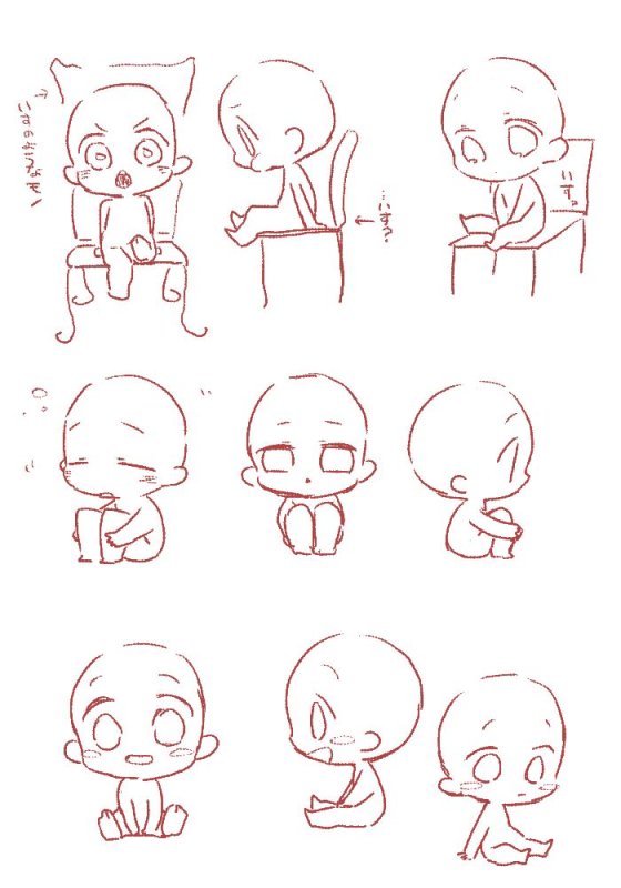 позы для рисования чиби