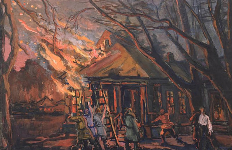 Шмаринов, «пожар в усадьбе Дубровского», 1949 год