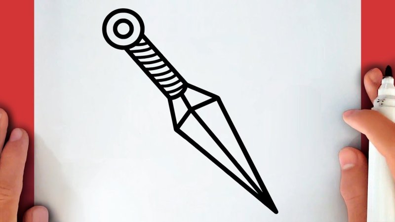 Нож кунай из 3д ручки