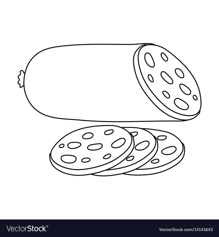 Колбаса раскраска