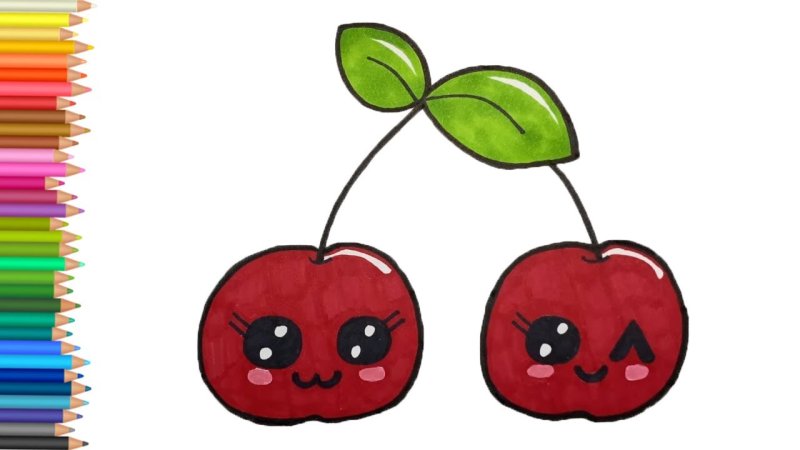 рисование легкое вишенка