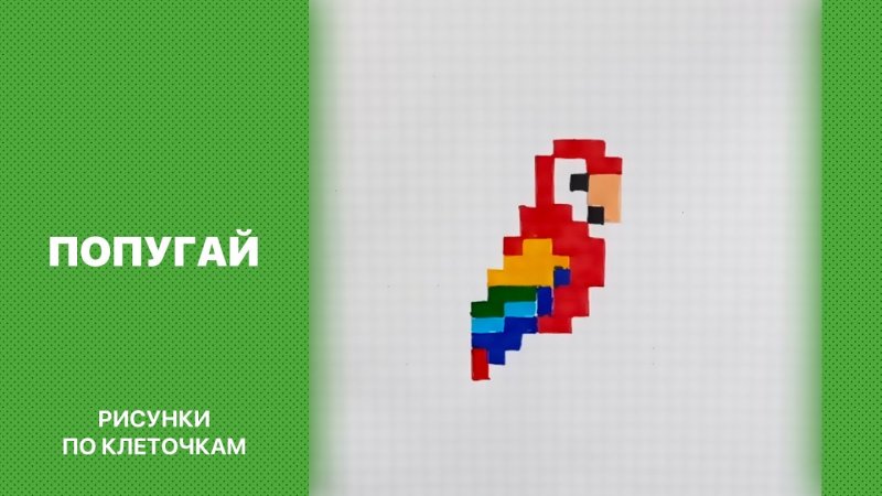 Картинки по клеточкам попугай
