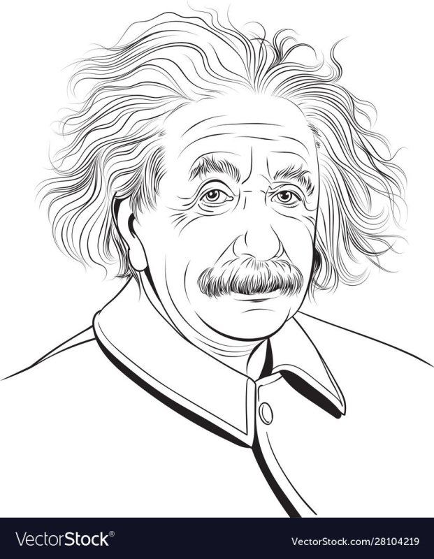 Альберт Эйнштейн портрет карандашом