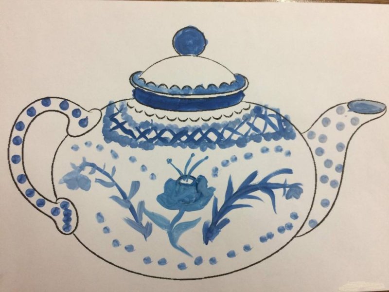Посуда для рисования Гжели