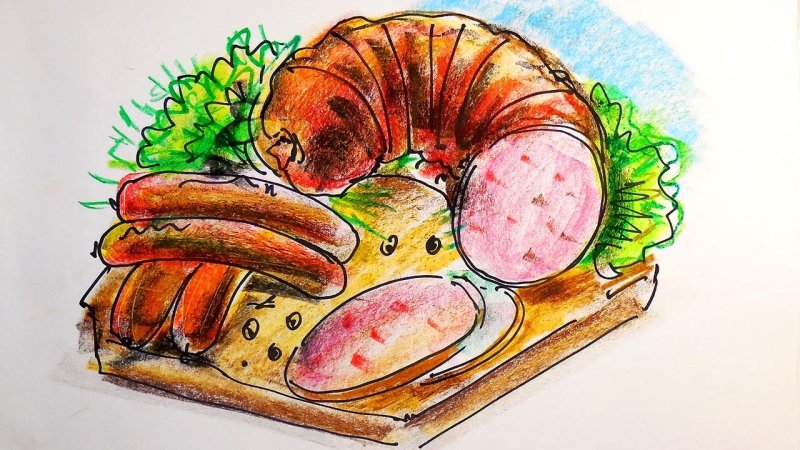 Колбаса рисованная