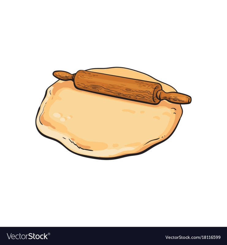 Скалка и тесто вектор