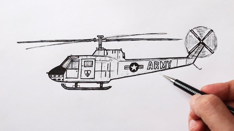 Вертолет рисунок