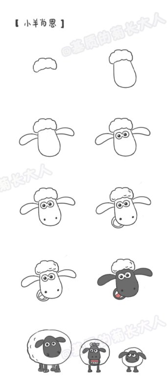 Барашек рисунок легкий