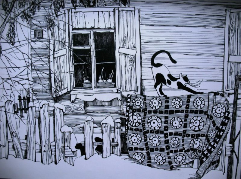 Стилизованный графический пейзаж