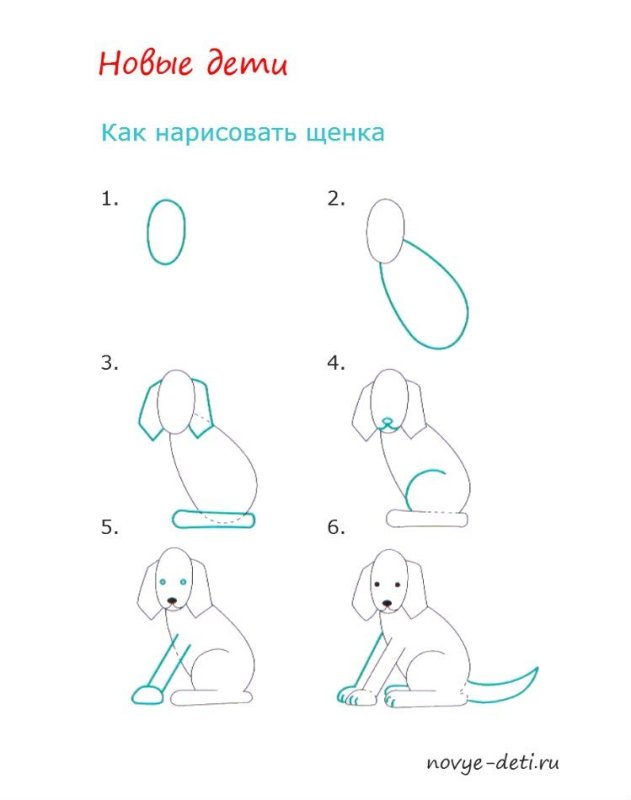 Поэтано рисование собаки