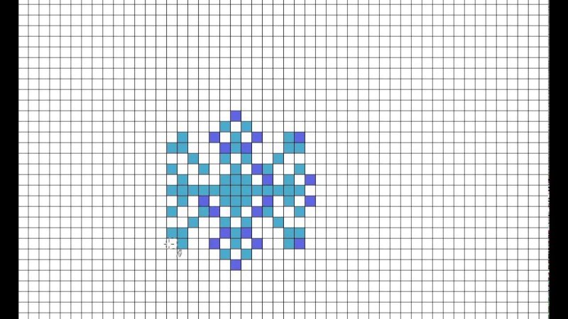 Рисунки по клеточкам синие