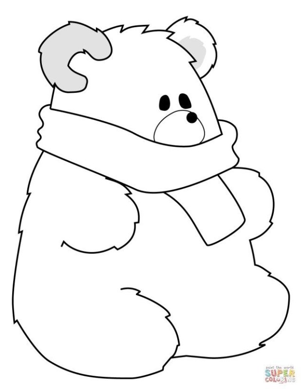 Новогодняя раскраска (мишка)