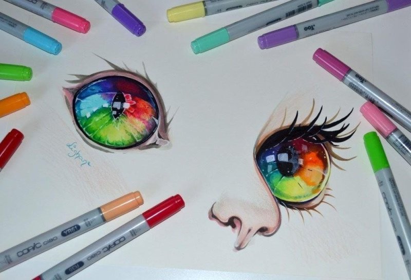 рисунки фломастерами лёгкие и красивые