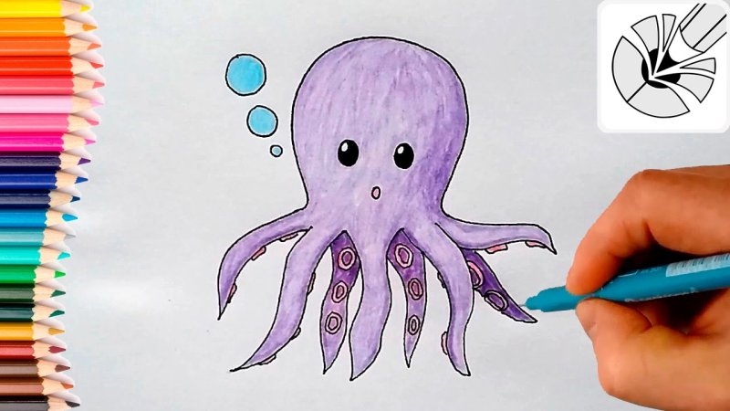 Рисунок осьминога для срисовки