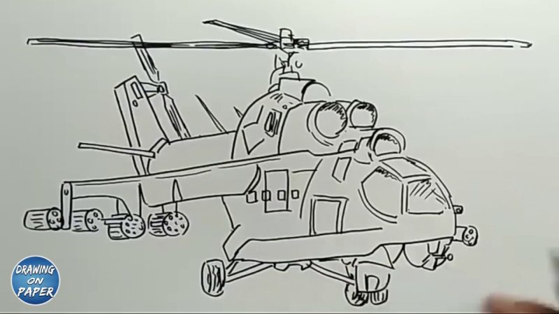Нарисовать вертолет ми 24