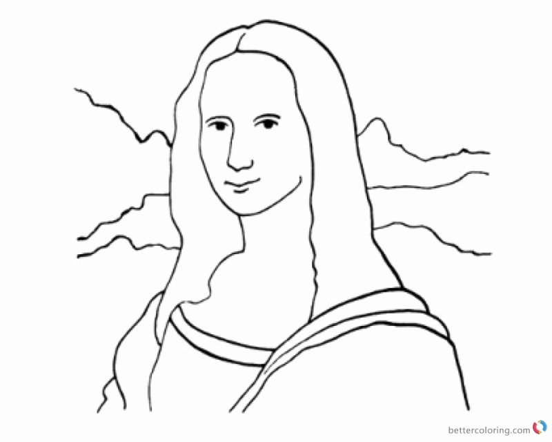 Мона Лиза Леонардо да Винчи раскраска