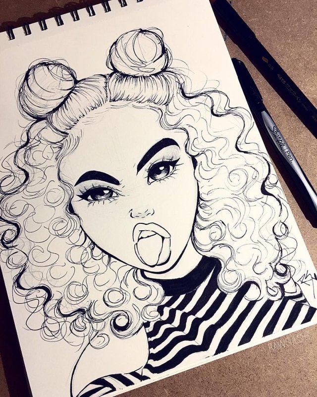 рисунки для скетчбука девушки