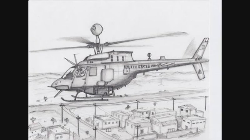 Вертолет военный для срисовки