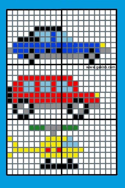 Рисунки по клеткам маленькие