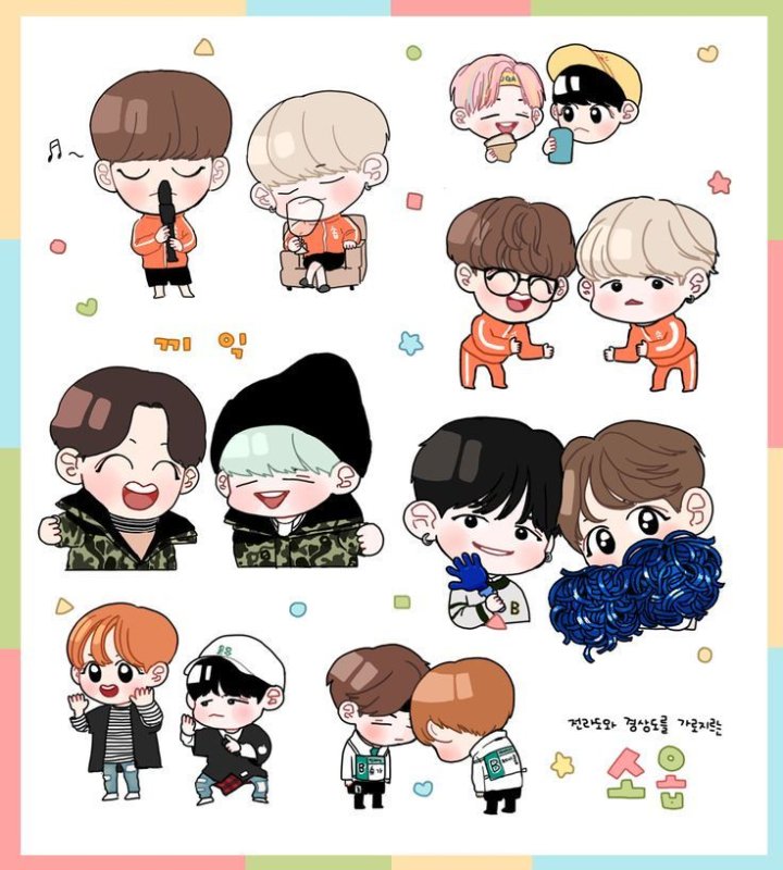Стикеры BTS Чиби