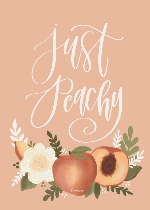 принт персики