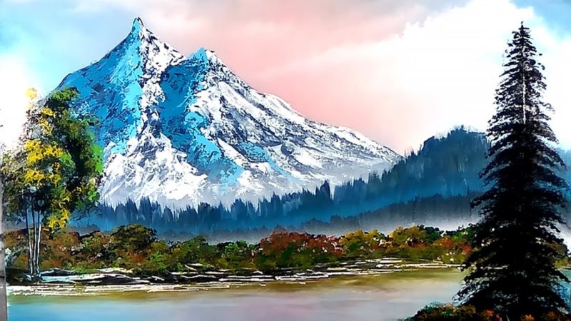 Горы красками