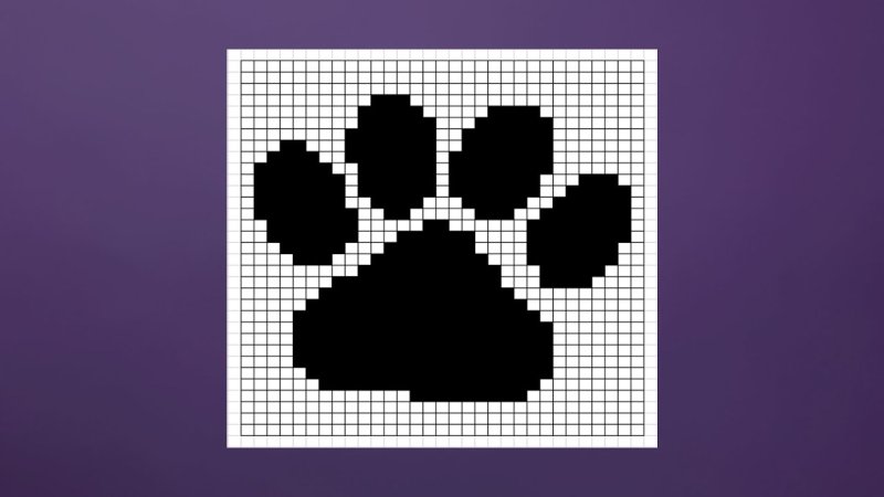 Рисование по клеточкам лапка