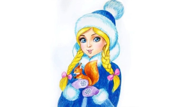 Снегурочка рисунок для срисовки