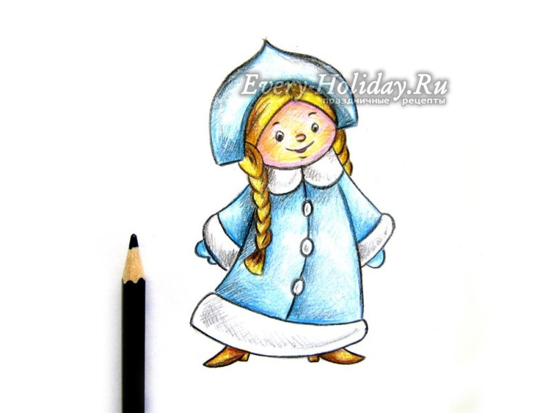 Рисунок Снегурочки карандашом