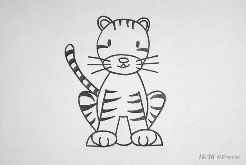 Рисунок тигра для детей
