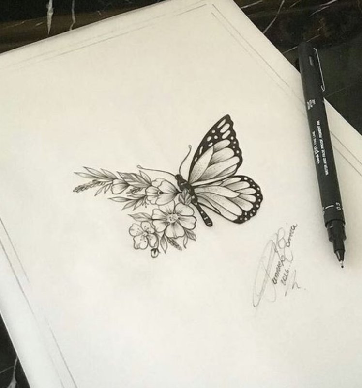 Рисунки для скетчбука бабочки