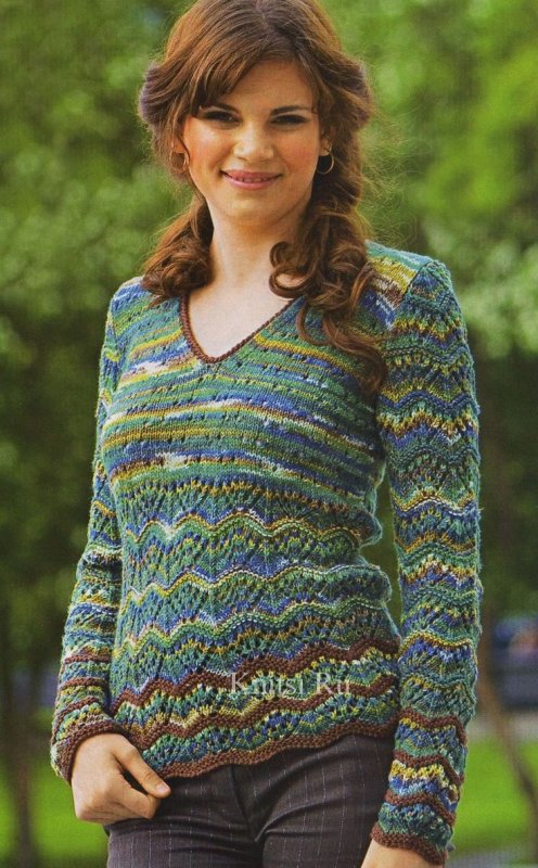 свитер из меланжевой пряжи