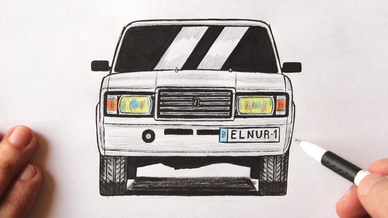 ваз 2107 карандашом