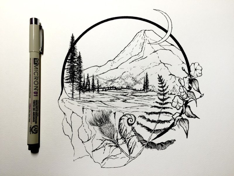 пейзажи линером