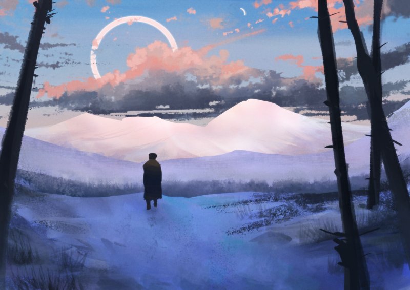 Человек в снегу силуэт