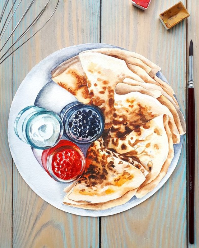 Блины на тарелке
