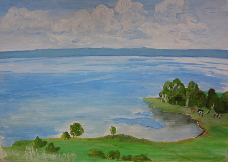 Река Волга рисунок
