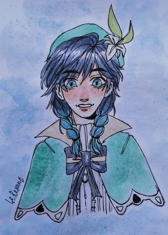 венти геншин для срисовки