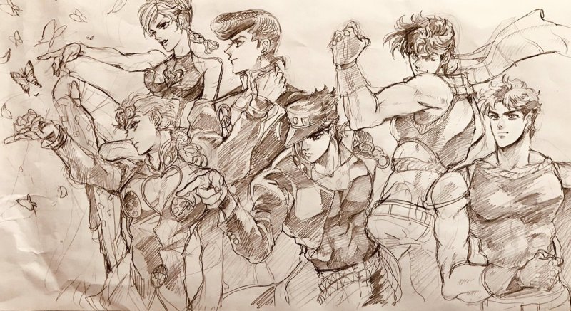 джо джо джотаро карандашом