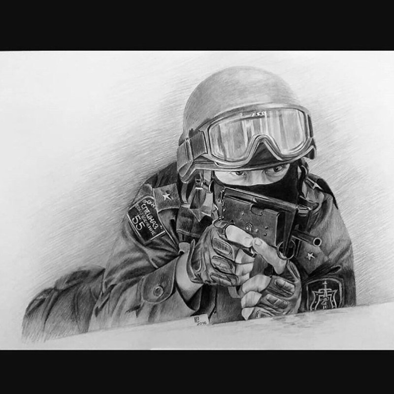 Спецназ рисунок карандашом