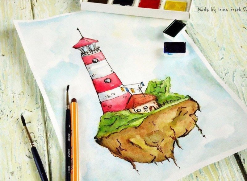 скетчинг акварелью для начинающих