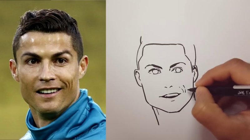 Портрет Криштиану Роналду карандашом