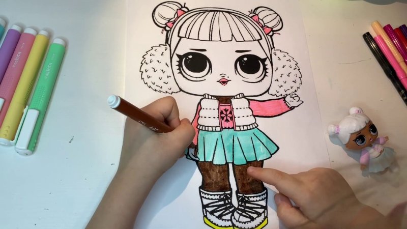 Рисование для детей кукла ЛОЛ