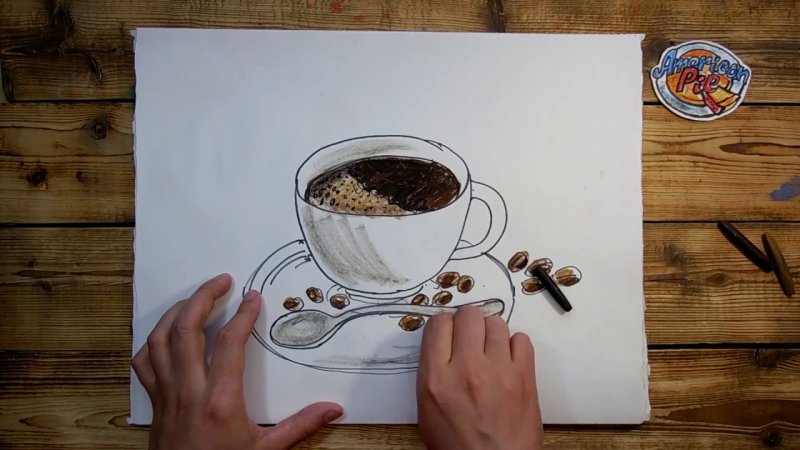 Скетчинг чашка кофе