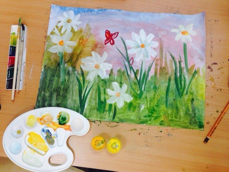 Рисование лето детские