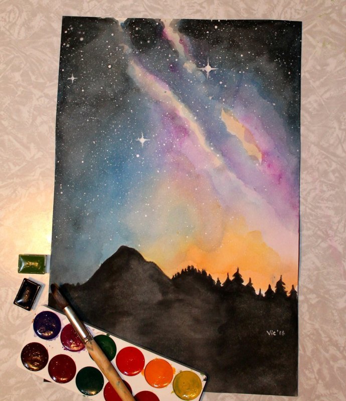 Рисунки красками