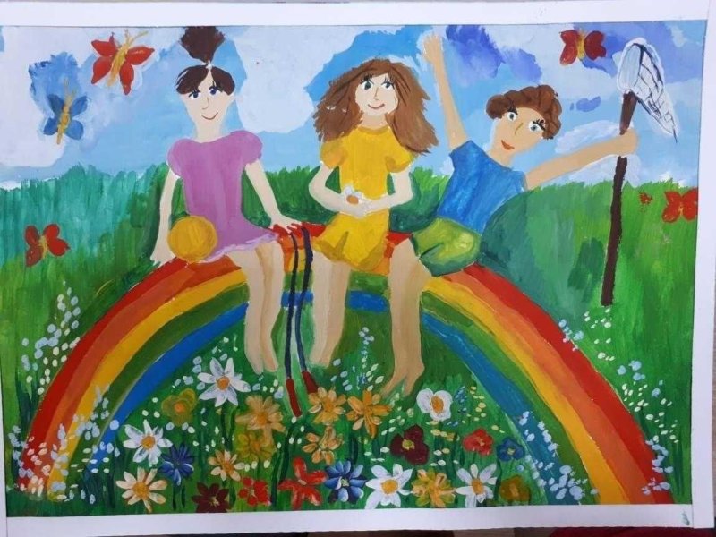 лето детские рисунки