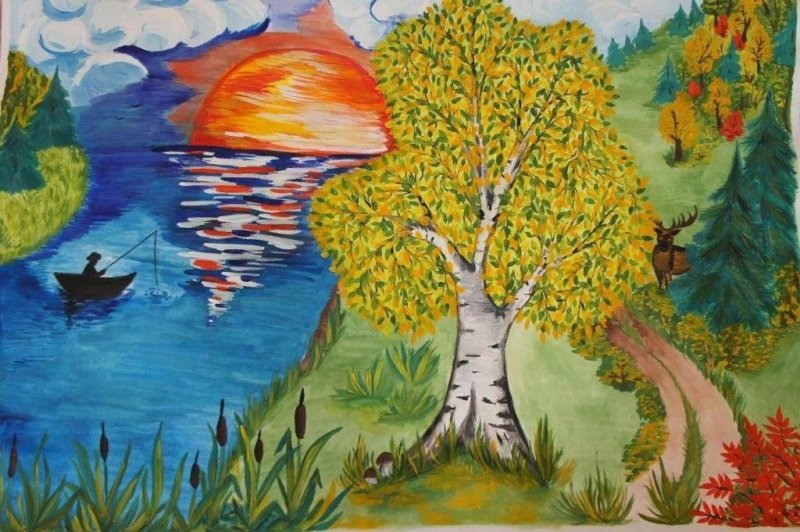 Рисунок на тему родная природа